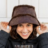 Faux Fur/Suede Floppy Hat