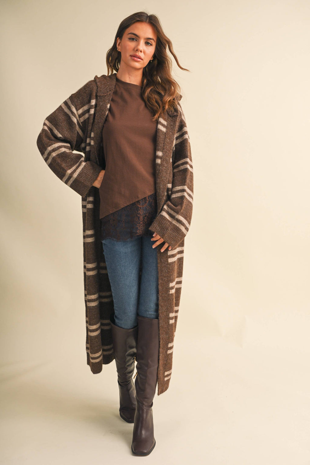 Hooded Oversized  Long Sweater Cardigan
