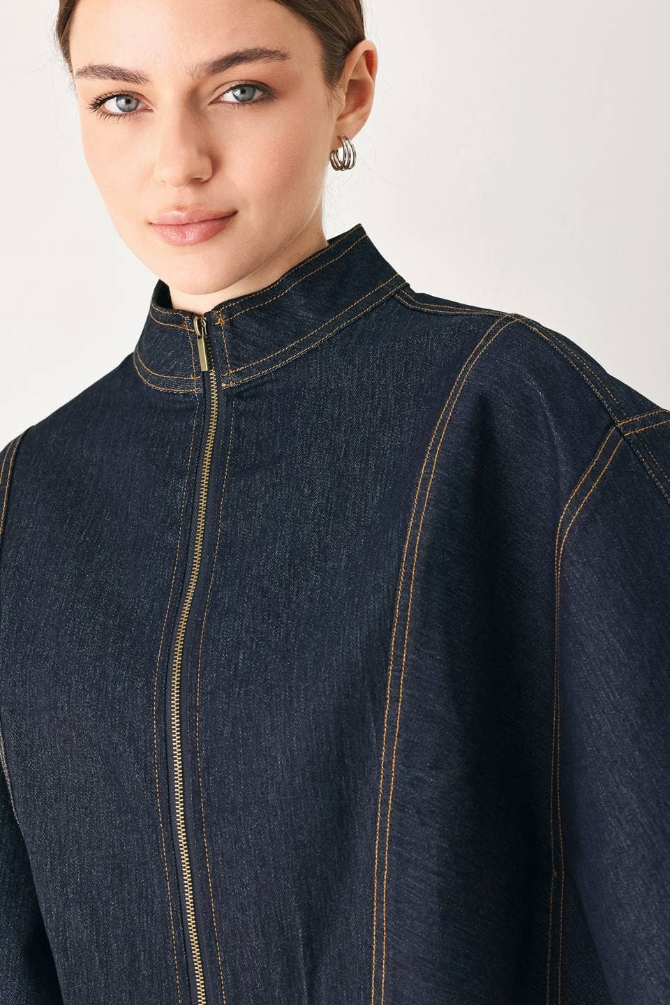 Denim Capelet Top