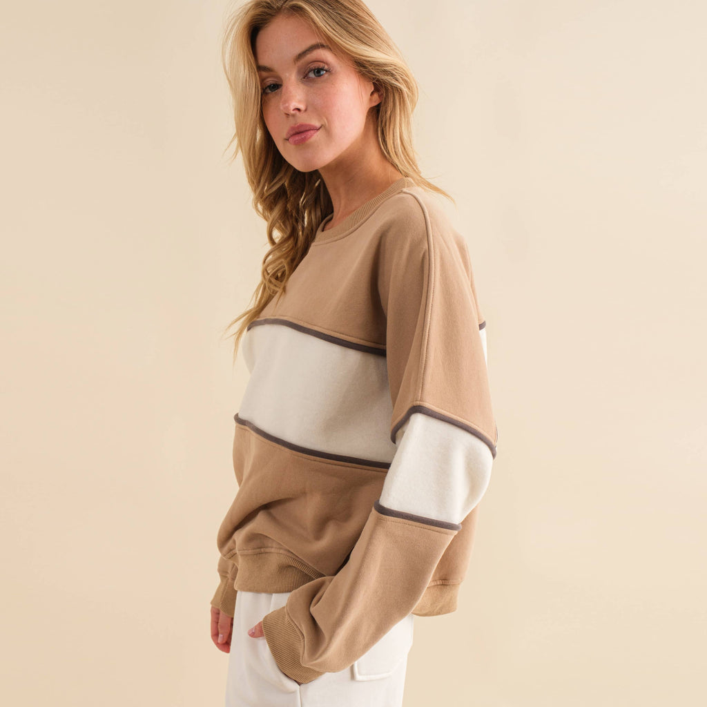 Color Block Crew Sweatshirt