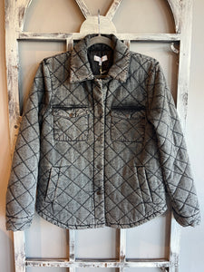 Denim Quilted Shirt Jacket