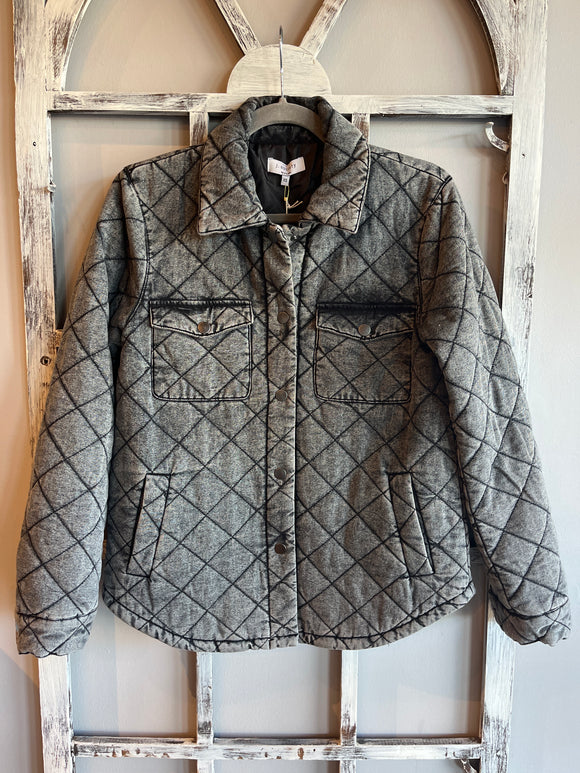 Denim Quilted Shirt Jacket