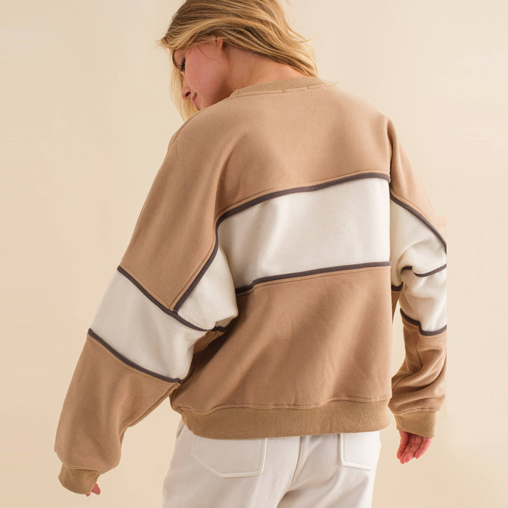 Color Block Crew Sweatshirt