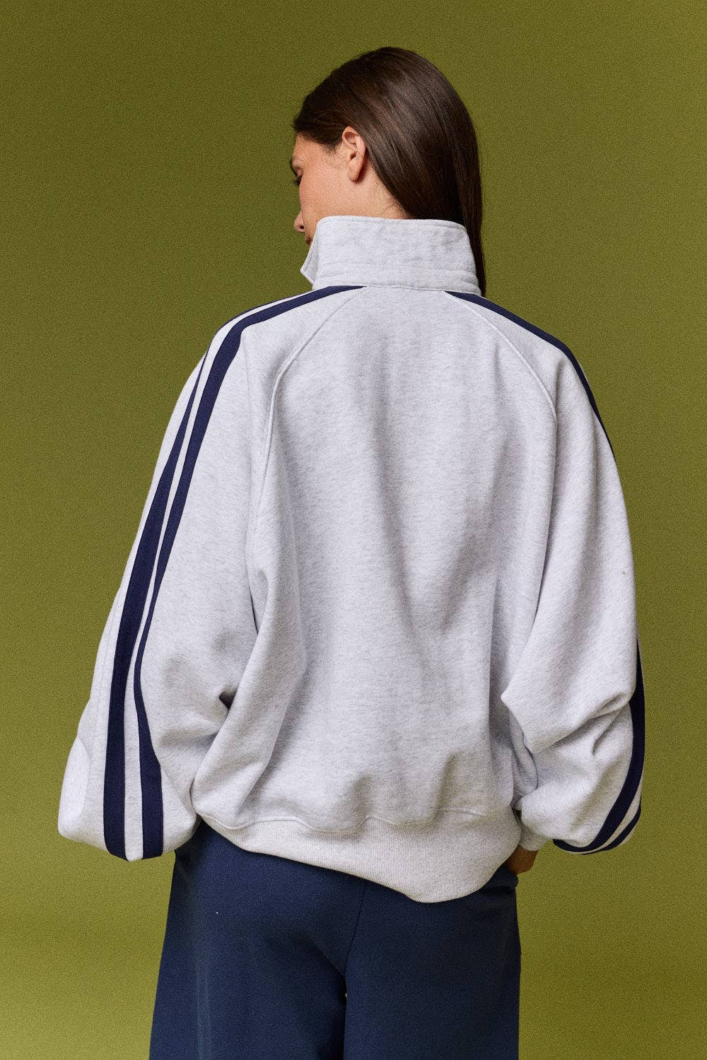 Snap Collar Varsity Sweatshirt