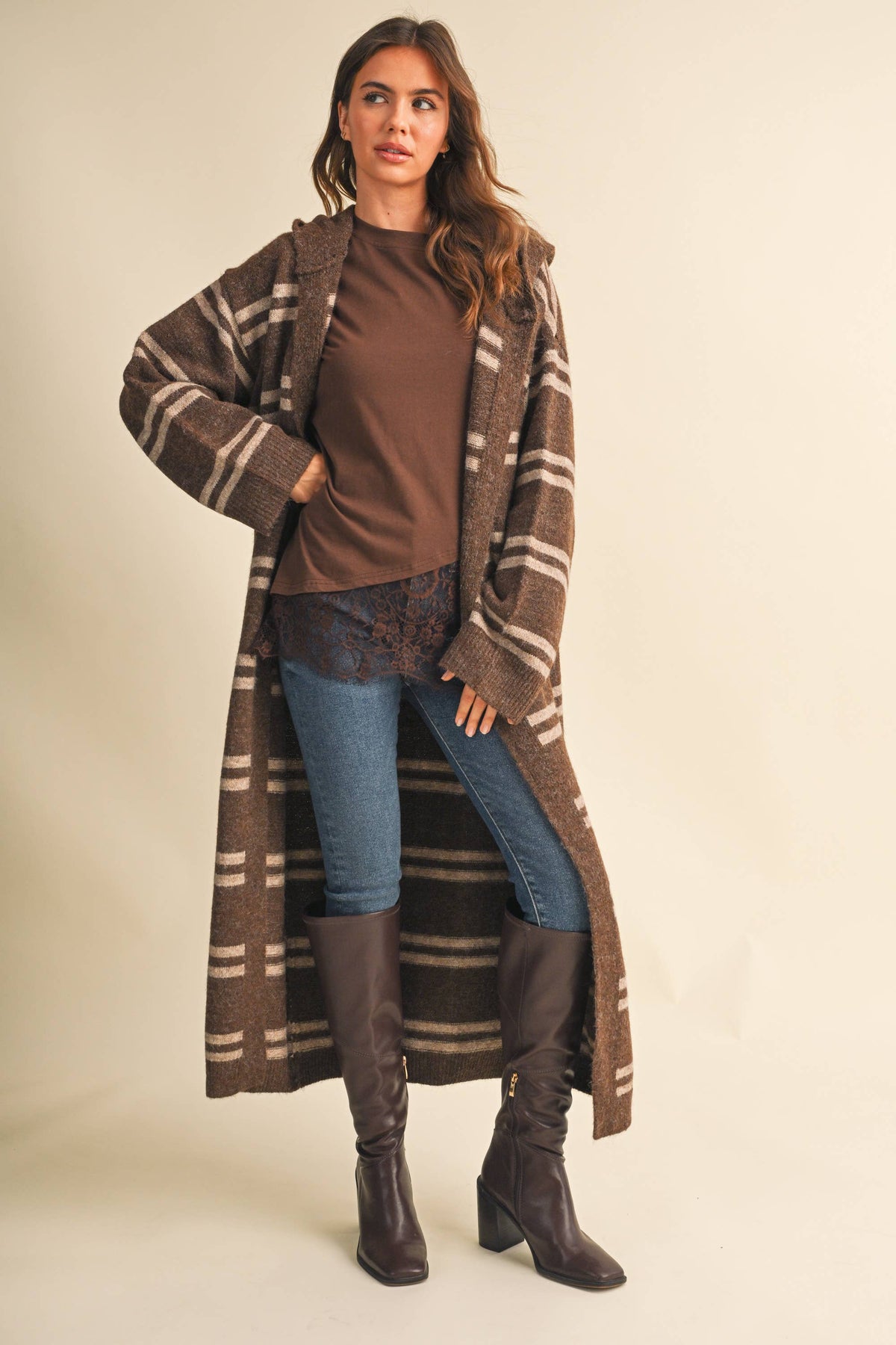 Hooded Oversized  Long Sweater Cardigan