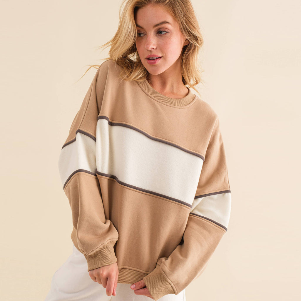 Color Block Crew Sweatshirt
