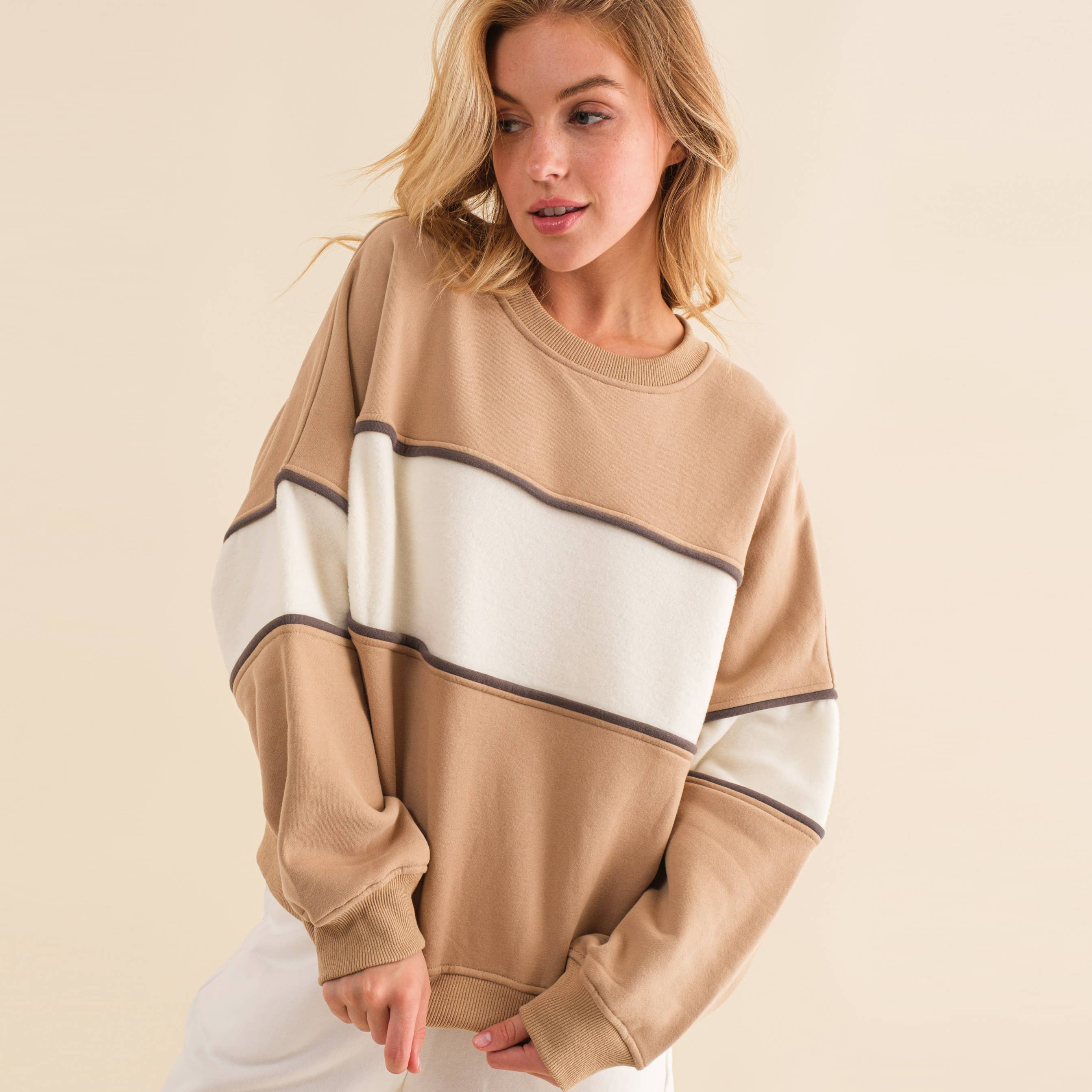 Color Block Crew Sweatshirt