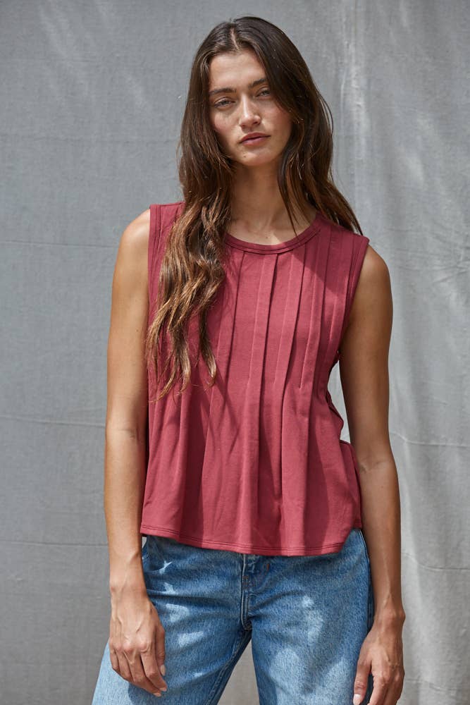 Jersey Round Neck Sleeveless Top