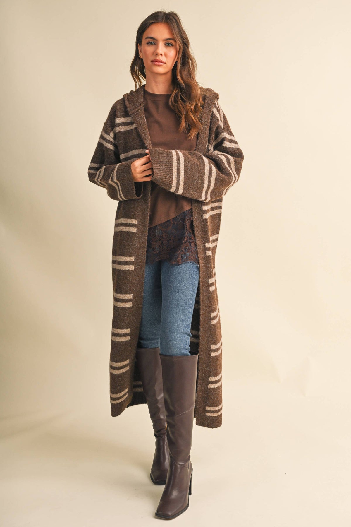 Hooded Oversized  Long Sweater Cardigan