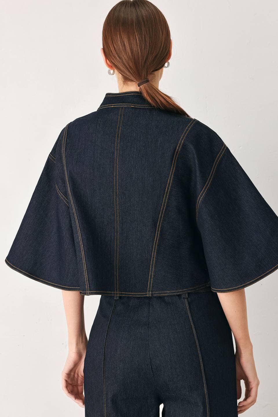 Denim Capelet Top