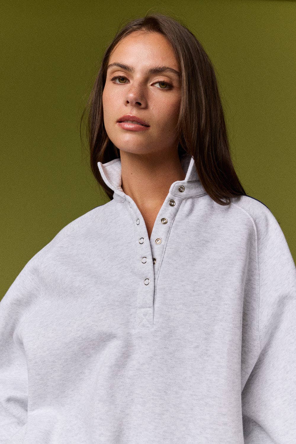 Snap Collar Varsity Sweatshirt