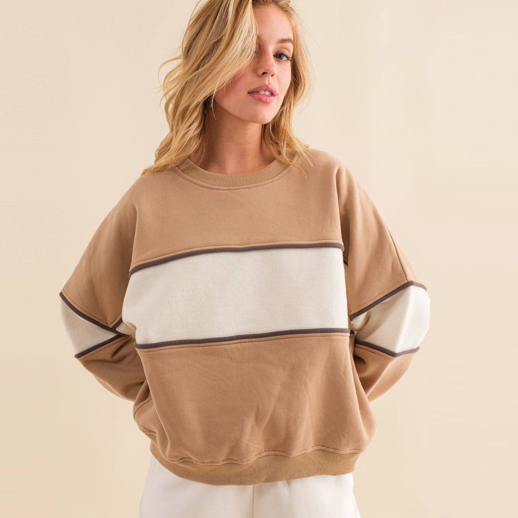 Color Block Crew Sweatshirt
