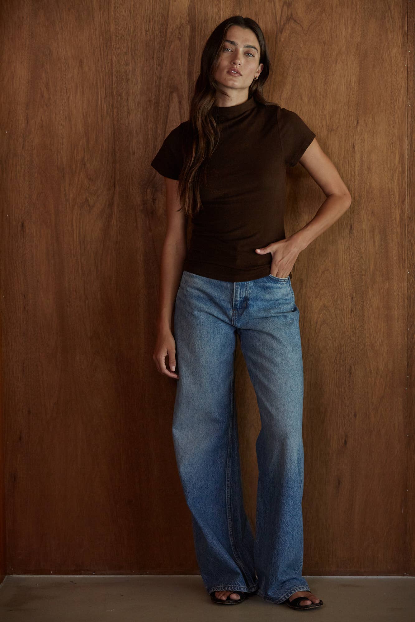 Mock Neck Short Sleeve Pullover