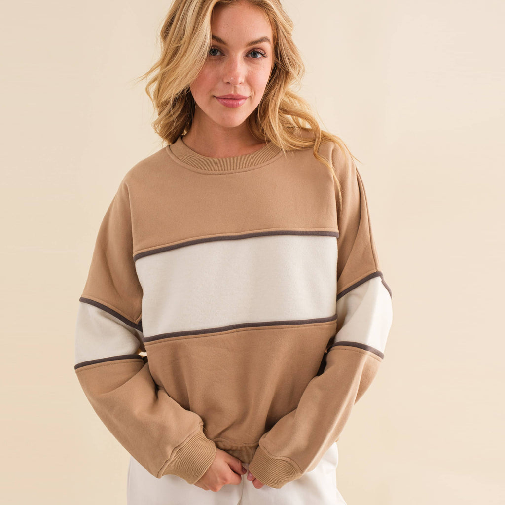 Color Block Crew Sweatshirt