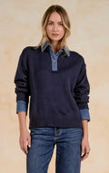 Collared Denim Sweater