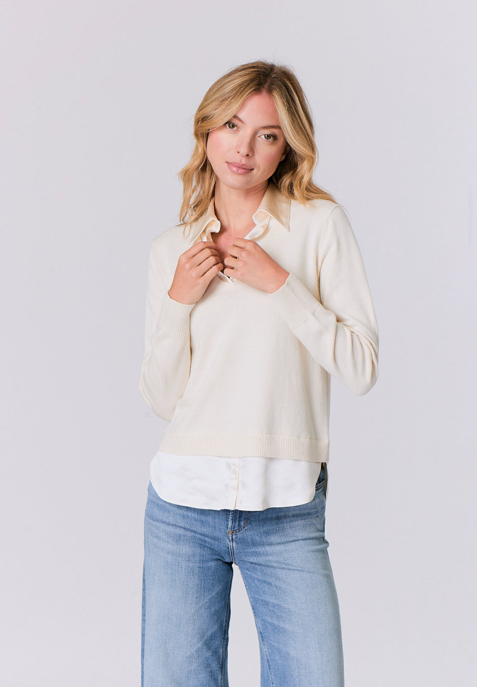 Satin layered Pullover