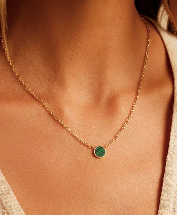 Rose Marble Coin Necklace