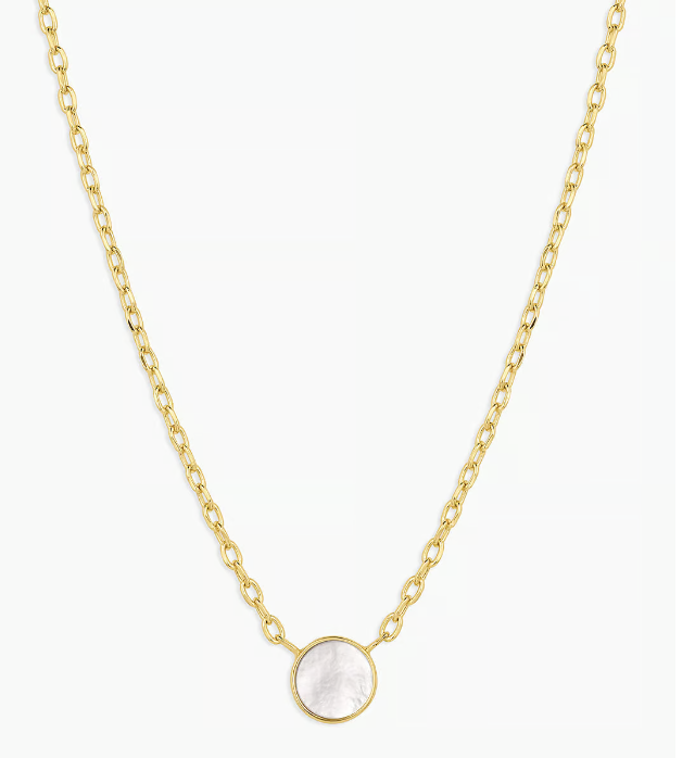 Rose Marble Coin Necklace