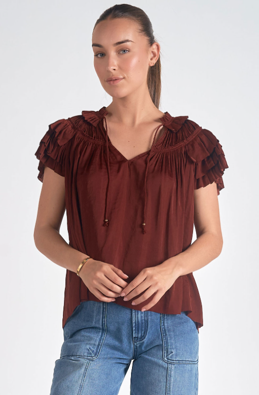 Ruffled Sleeve Top