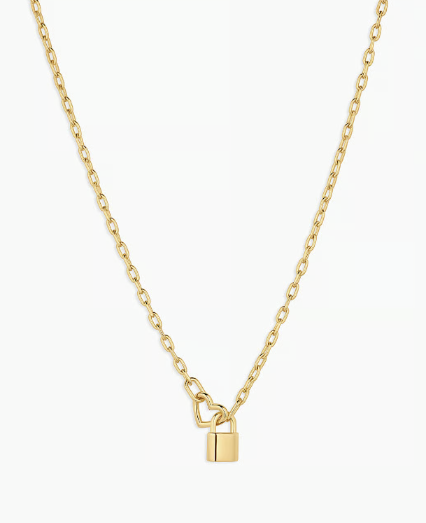 Heart Padlock Interlocking Necklace