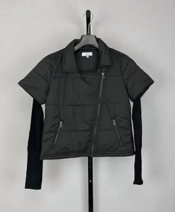 Puffer Jacket W/ Ribbed Sleeves