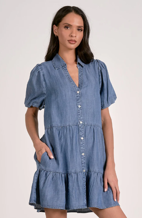 Denim Tiered Dress