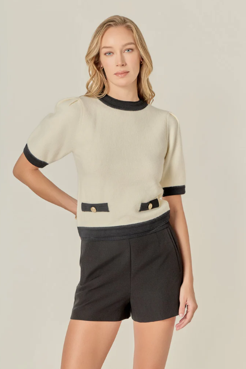 Puff Sleeve Knit Top