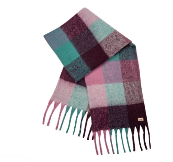 Oversized Check Fringe Scarf