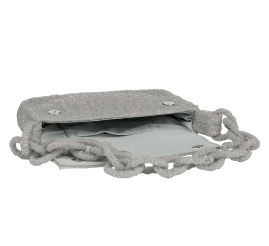 Beaded Shoulder Bag W/ Chunky Link Strap – Grey Boutique