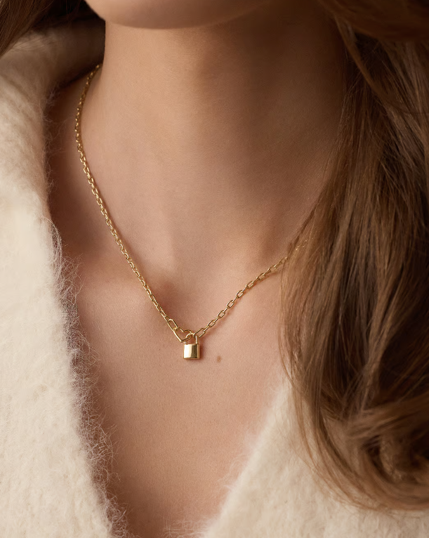 Heart Padlock Interlocking Necklace