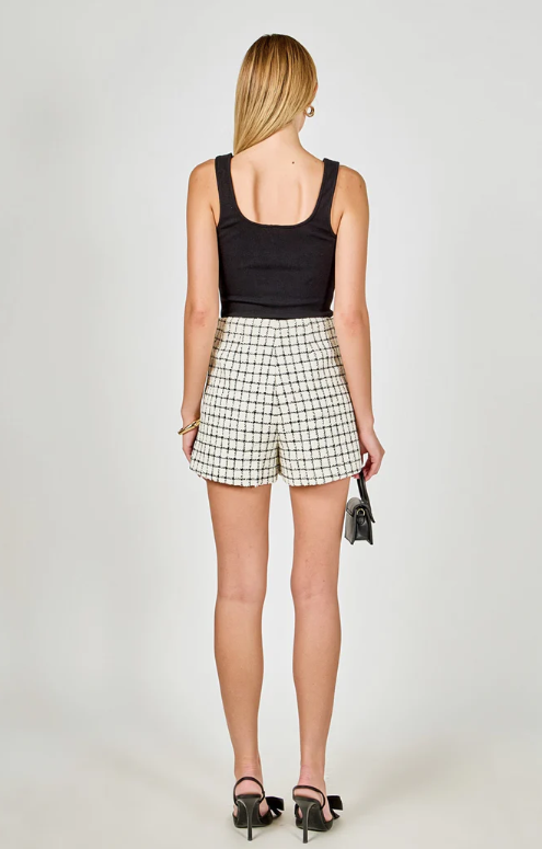 Boucle Tweed Check Shorts