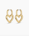 Open Heart Padlock Hoops