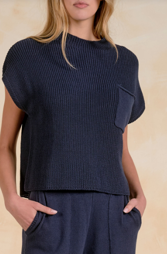 Cap Sleeve Crew Sweater
