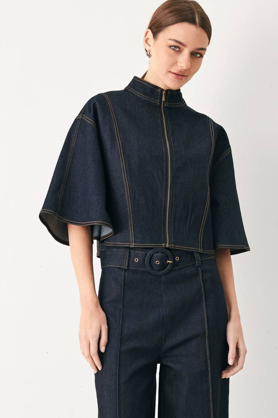 Denim Capelet Top