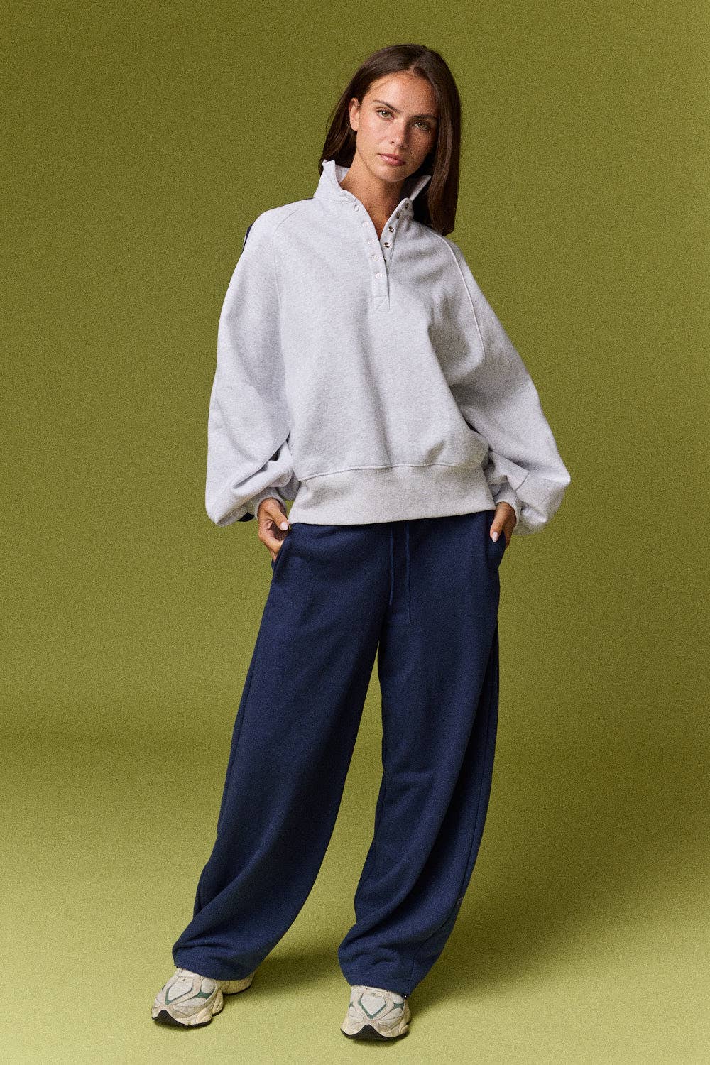 Snap Collar Varsity Sweatshirt