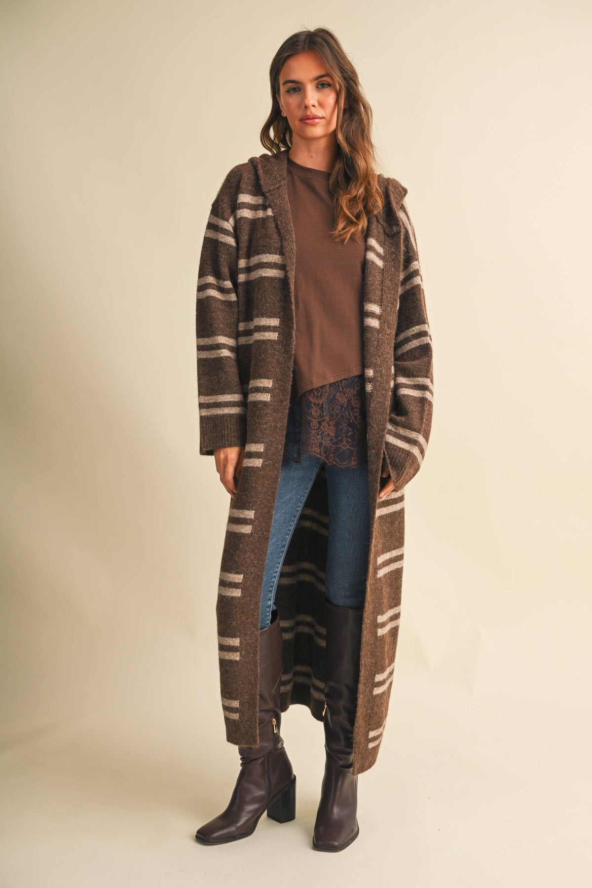 Hooded Oversized  Long Sweater Cardigan