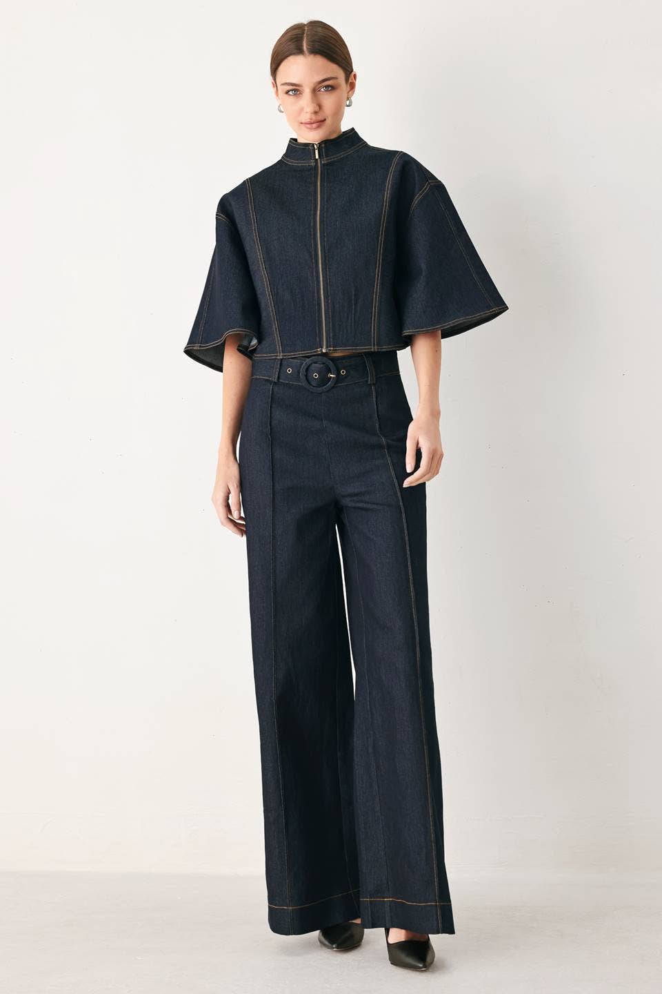 Denim Capelet Top