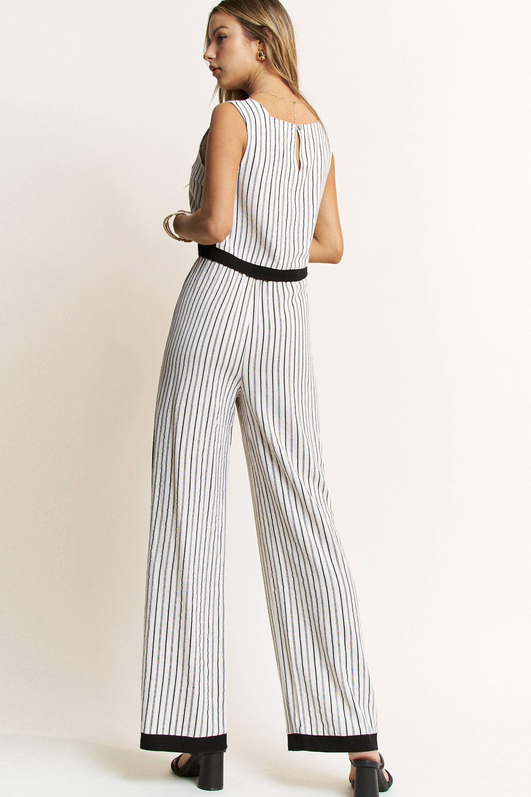 Striped Sleeveless Top & Pant Set