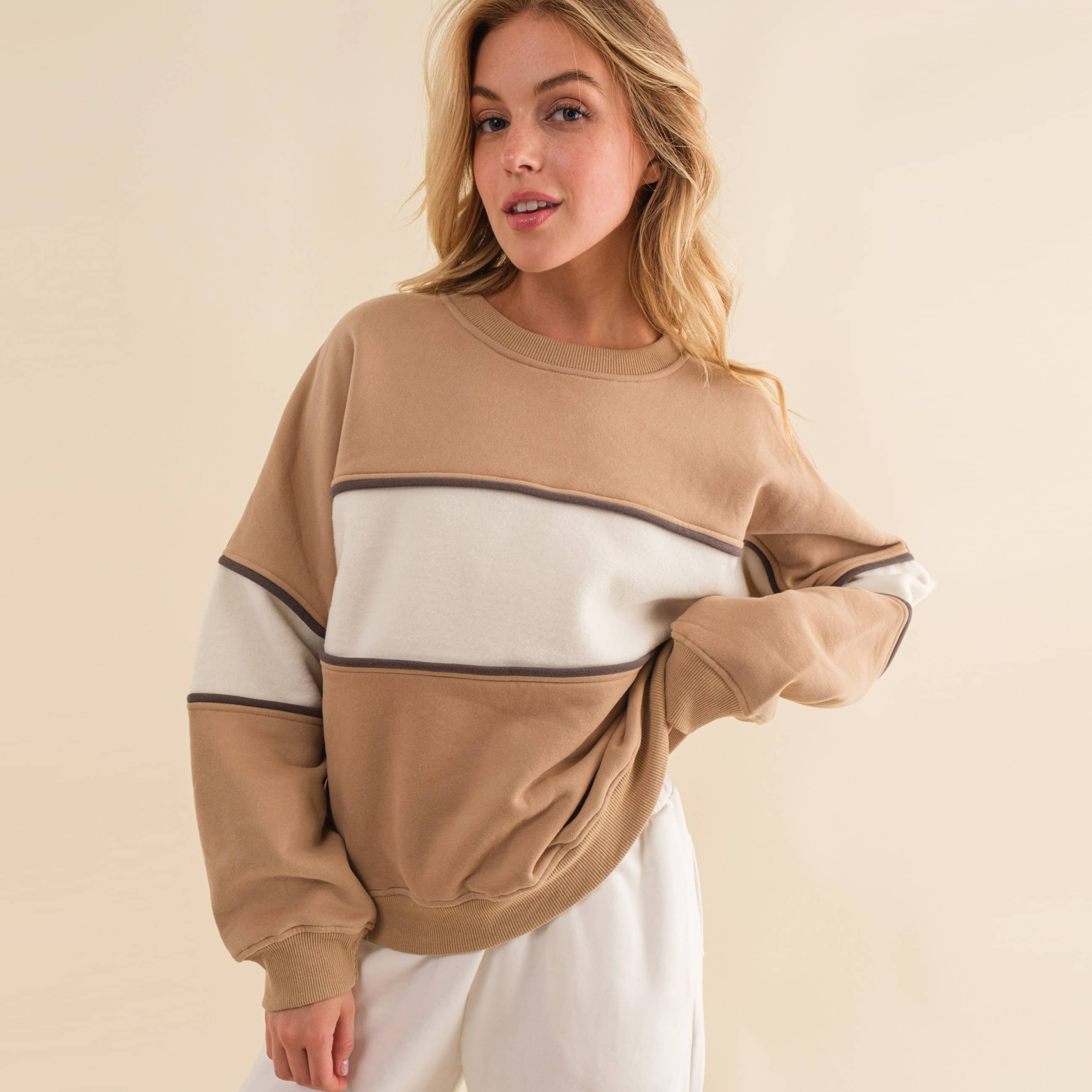 Color Block Crew Sweatshirt