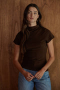 Mock Neck Short Sleeve Pullover