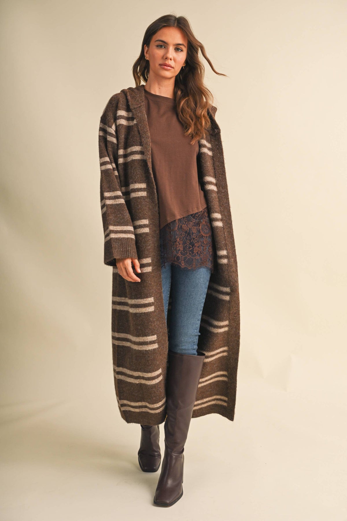 Hooded Oversized  Long Sweater Cardigan