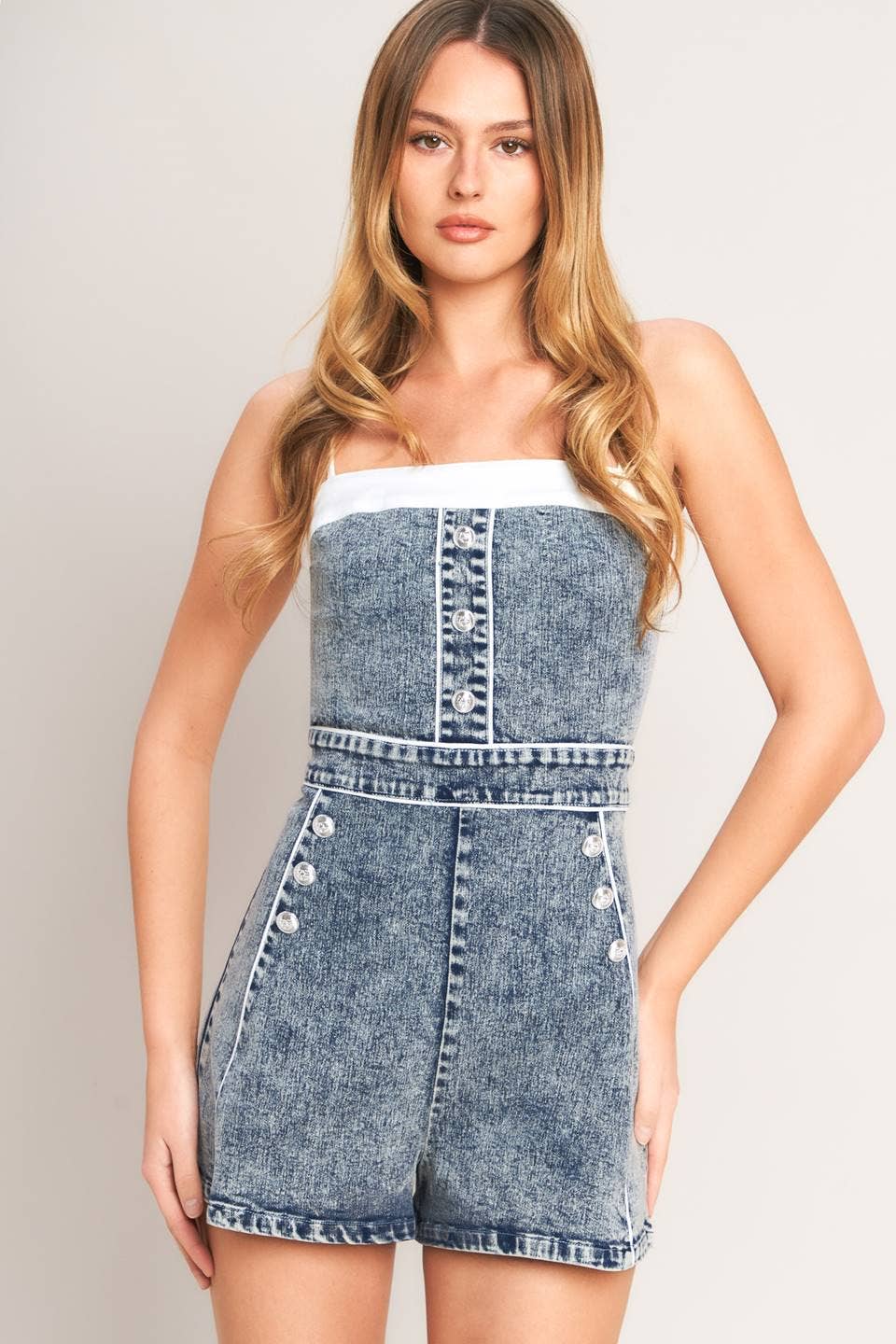 Acid Washed Romper
