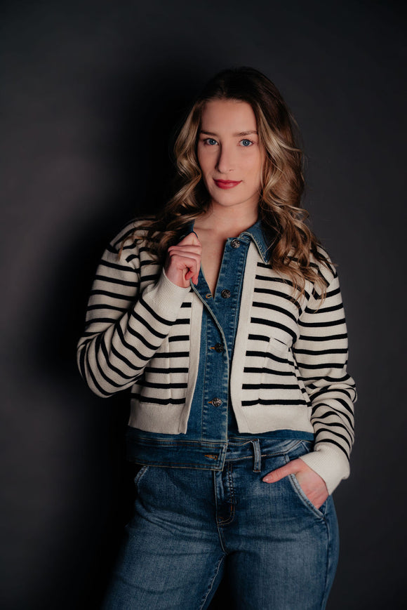 Denim Striped Jacket