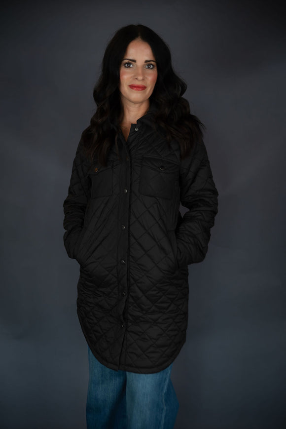 Quilted Long Shirt Jacket