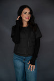 Puffer Jacket W/ Ribbed Sleeves